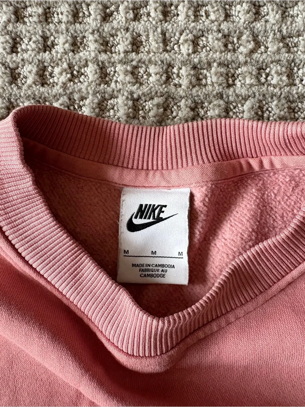 Nike Dusty Pink Crewneck Sweatshirt with Black Swoosh Tag